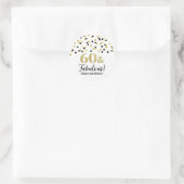 Sticker Rond 60 & Fabuleux Anniversaire Black Gold Confetti (Sac)