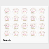 Sticker Rond 60 & Fabuleux Anniversaire Gold Pink Confetti (Feuille)
