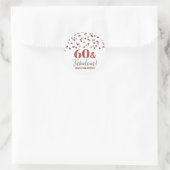 Sticker Rond 60 & Fabuleux Anniversaire Rouge Argent Confetti (Sac)