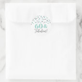 Sticker Rond 60 & Fabuleux Anniversaire Silver Turquoise Confet (Sac)