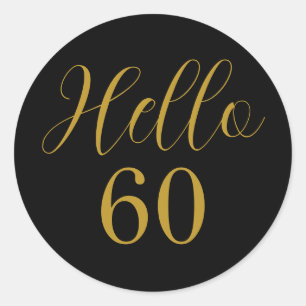Sticker Rond 60e anniversaire Black Gold Anniversaire