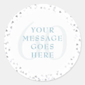 Sticker Rond 60e Anniversaire Coeurs Confetti (Devant)