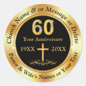 Sticker Rond 60e anniversaire de l'Église, pour Faveurs, Envelo (Devant)