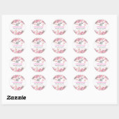 Sticker Rond 60e anniversaire de Mariage Elegant Blush Roses (Feuille)