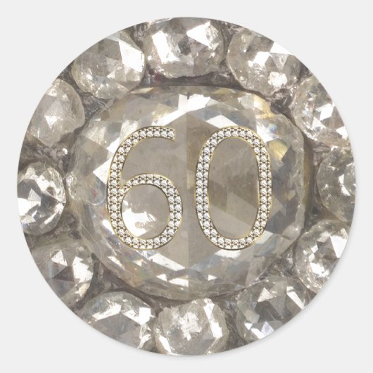 Sticker Rond 60e anniversaire Diamond Wedding 60 ans Jubilé (Devant)