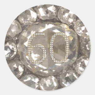 Sticker Rond 60e anniversaire Diamond Wedding 60 ans Jubilé