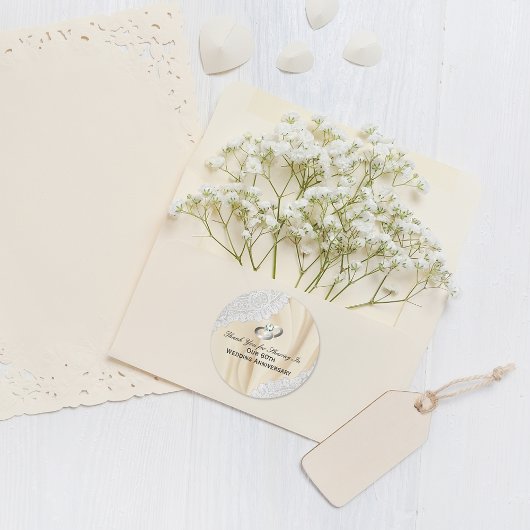 Sticker Rond 60e anniversaire du Mariage de diamant Merci