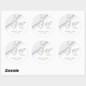 Sticker Rond 60e anniversaire du Mariage Diamond (Feuille)