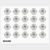 Sticker Rond 60e anniversaire du Mariage Diamond Photo moderne (Feuille)