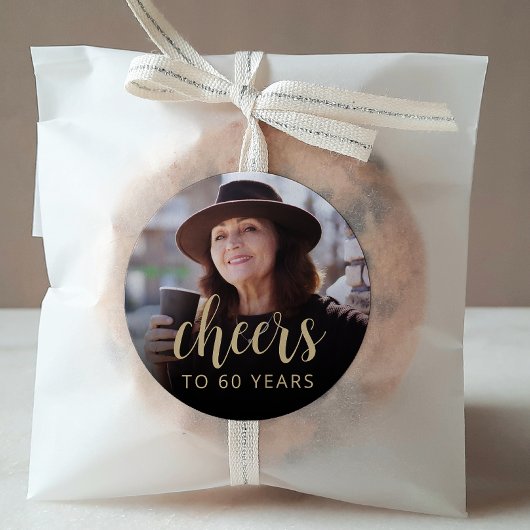 Sticker Rond 60e anniversaire fête de la photo