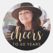 Sticker Rond 60e anniversaire fête de la photo (Devant)