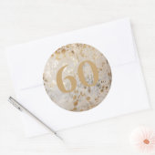 Sticker Rond 60e anniversaire Gold Cowhide Moderne (Enveloppe)