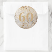 Sticker Rond 60e anniversaire Gold Cowhide Moderne (Sac)