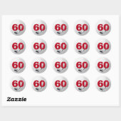 Sticker Rond 60e anniversaire Golf Ball Design (Feuille)