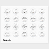 Sticker Rond 60e anniversaire mariage cygnes blancs dans les no (Feuille)