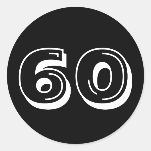 Sticker Rond 60e anniversaire noir (Devant)