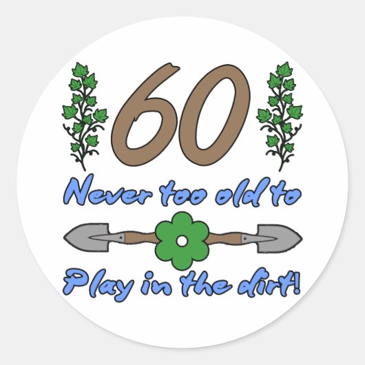 Sticker Rond 60e anniversaire pour les jardiniers (Devant)