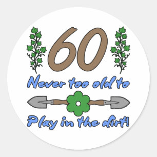 Sticker Rond 60e anniversaire pour les jardiniers