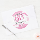 Sticker Rond 60e anniversaire ROSE Célébration de 60 années fab (Enveloppe)