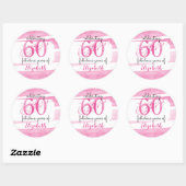 Sticker Rond 60e anniversaire ROSE Célébration de 60 années fab (Feuille)