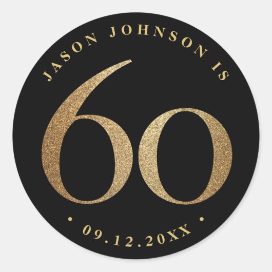 Sticker Rond 60e fête d'anniversaire (Devant)