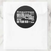 Sticker Rond 60e fête d'anniversaire Plus grand 60e année (Sac)