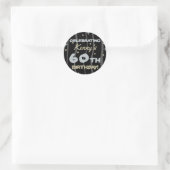 Sticker Rond 60th Birthday Party Ajouter votre nom (Sac)