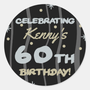 Sticker Rond 60th Birthday Party Ajouter votre nom