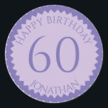 Sticker Rond 60th Birthday Party ajouter votre nom joli<br><div class="desc">Obtenez ces stickers mignons pour orner vos faveurs de fête pour tous vos invités préférés. Un numéro élégant pour fêter un anniversaire. REMARQUE que l'image de parties scintillant est une image imprimée</div>