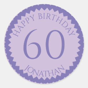 Sticker Rond 60th Birthday Party ajouter votre nom joli