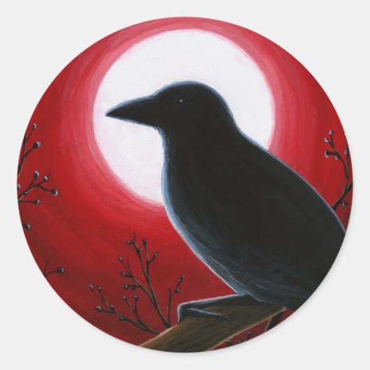 Sticker Rond 62 Crow Raven (Devant)
