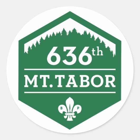 Sticker Rond 636e Mt. Tabor — Logo Feuille d'autocollant de 20 (Devant)