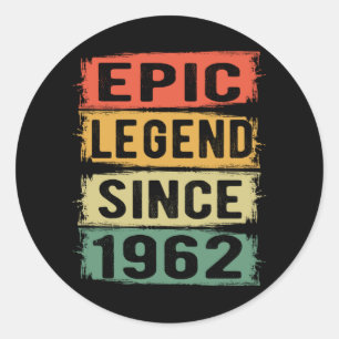 Sticker Rond 63 ans Anniversaire 1962 Epic Legend 63e anniversa