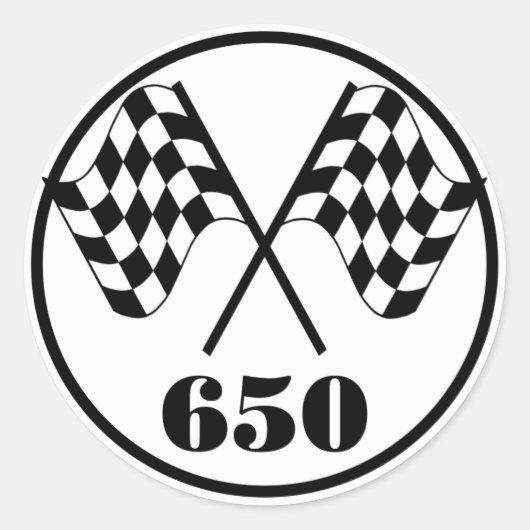 Sticker Rond 650 drapeaux À damiers (Devant)