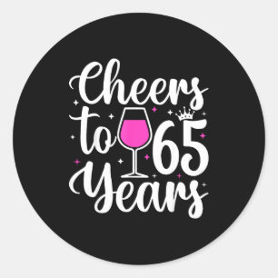 Sticker Rond 65 Ans 65e Fête d'anniversaire Hommes Femmes