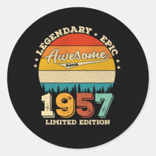 Sticker Rond 65 ans Awesome depuis 1957 65e anniversaire Cadeau