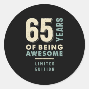 Sticker Rond 65 ans d'être génial - 65e anniversaire