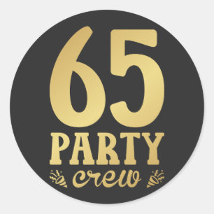 Sticker Rond 65 membres d'équipage 65e anniversaire