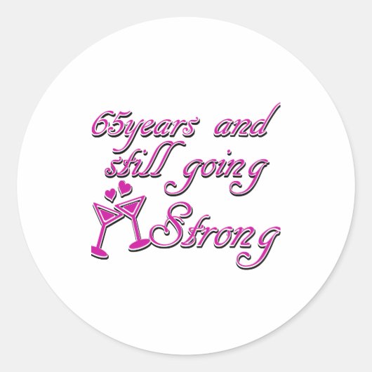 Sticker Rond 65e anniversaire (Devant)