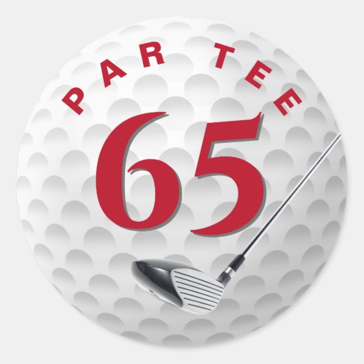 Sticker Rond 65e anniversaire Golf Ball (Devant)