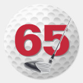 Sticker Rond 65e anniversaire Golf Ball Design (Devant)