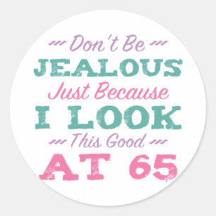 Sticker Rond 65e anniversaire pour les femmes