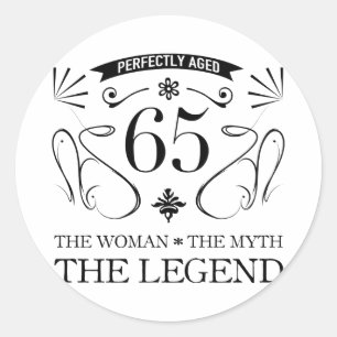 Sticker Rond 65e anniversaire pour les femmes