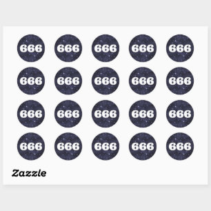 Sticker Rond 666 Nombre d'anges Étoiles auto-alignement supérie