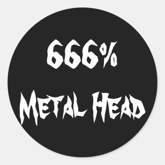 Sticker Rond 666%Tête métallique (Devant)