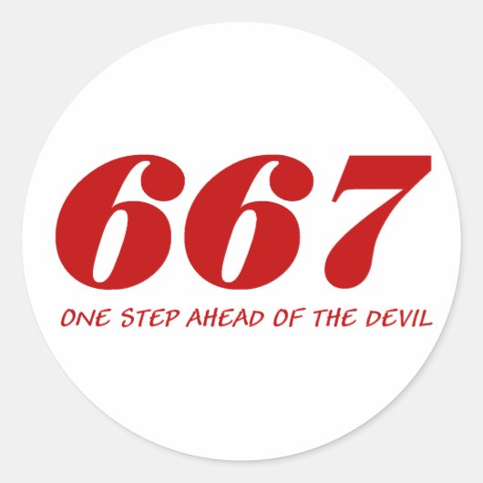 Sticker Rond 667 - Une step Ahead Of The Devil - Red (Devant)