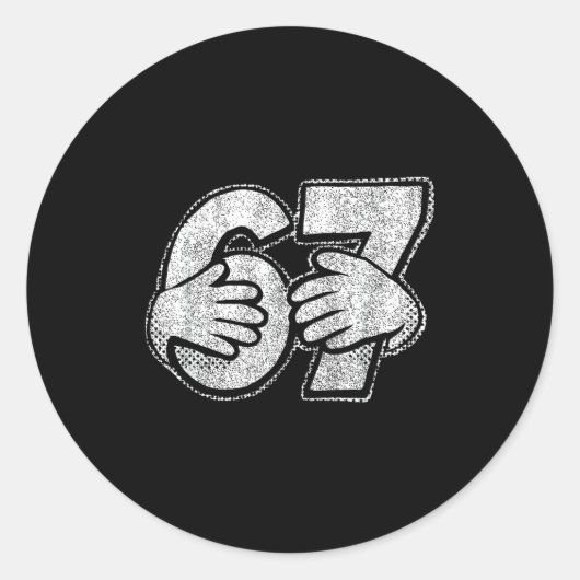 Sticker Rond 67 6 7 Hands Comic Style (Devant)
