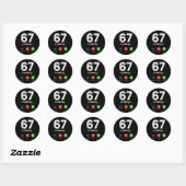 Sticker Rond 67 Appelle Drôle Génération Z Argot Mème Écran de (Feuille)