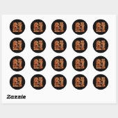 Sticker Rond 67 Basball Anniversaire 6 7 Hoops (Feuille)