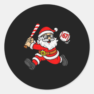 Sticker Rond 67 Baseball Père Noël Six Sept Mème Noël Srt Homme